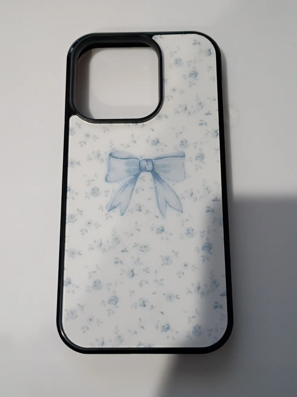 Floral Bow Blue and White Decorative iPhone Case For iPhone 14 Pro